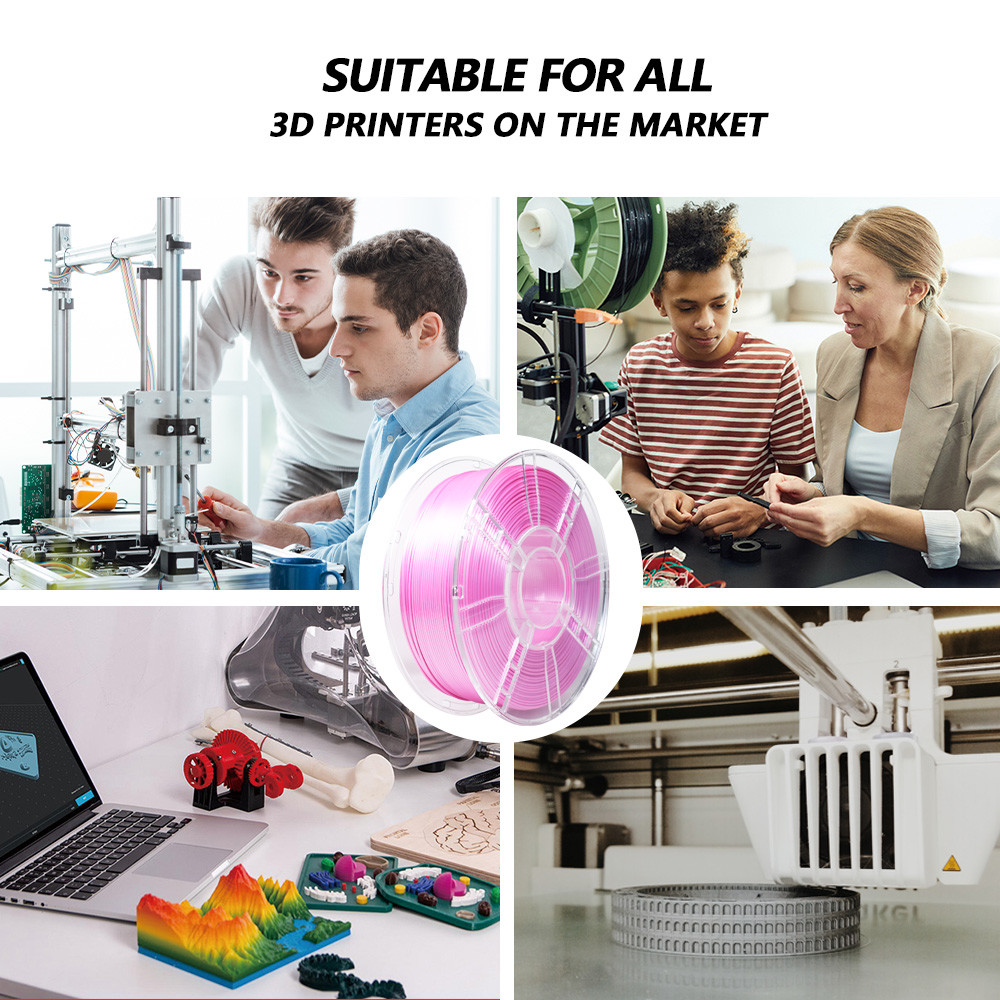 Gross Weight 1.3kg Customization PLA+ Filament for 3D Printer 1.75mm Silk Pink