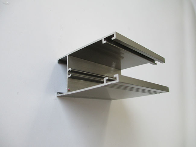 Champagne Electrophoresis Aluminum Door Profiles With Decorative Lines