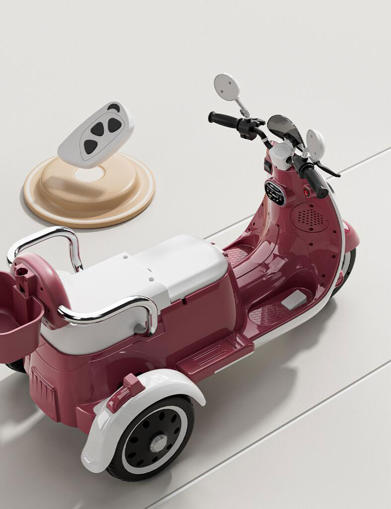 Plastic Children's Electric Motorcycles Charging Two Person Tricycles for Boys and Girls