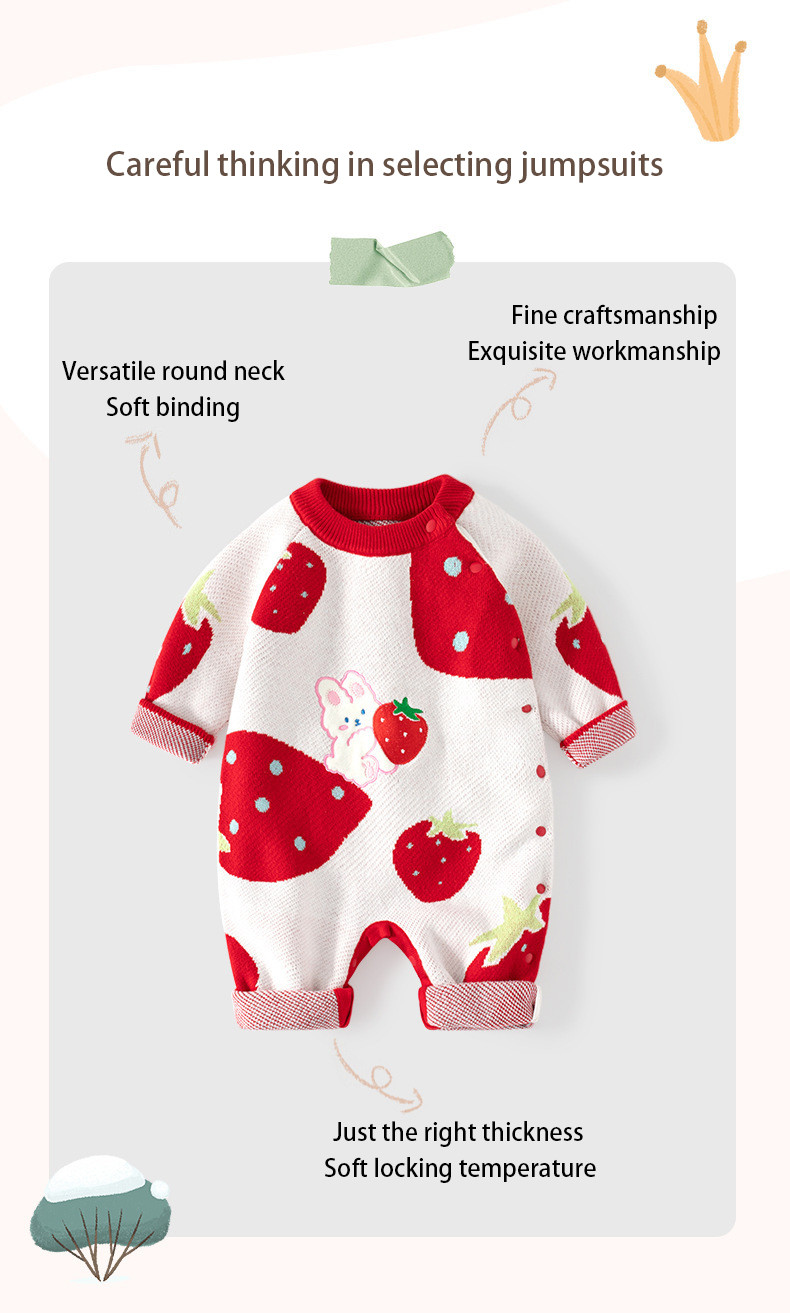 Wholesale Newborn Baby Knit Pure Cotton Romper Infant Sweaters Onesie Children's Long Sleeve Bodysuit for Autumn Winter