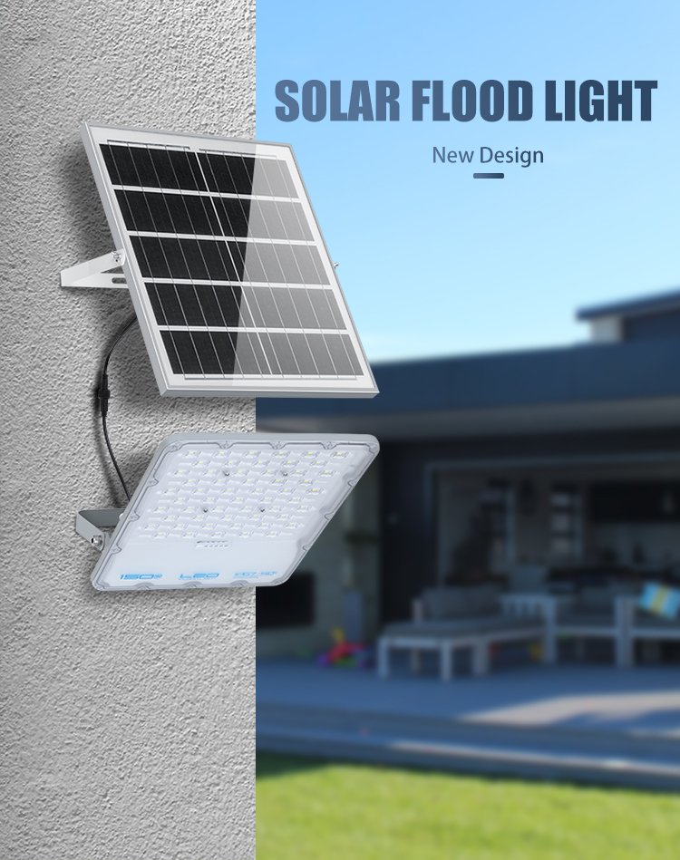 Outdoor Waterproof Garden Led Solar Flood Light with Remote Control 50000 Hours Lifespan