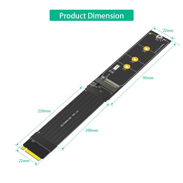 Gold Plating M.2 NGFF Adapter High Speed 64Gbps 64Gbps M.2 NGFF Cable