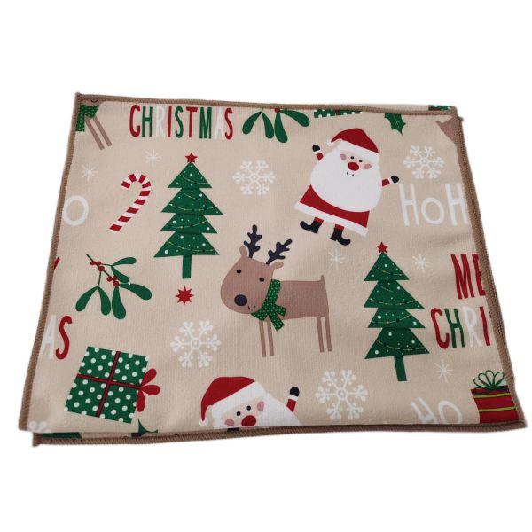 40x60cm Buff Christmas Microfiber Dish Towel Cloth For Kitchen Dishes