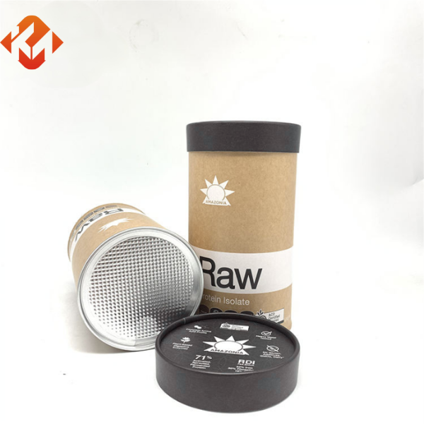Factory wholesale customizable round cardboard packaging empty coffee cans whey protein compound cans