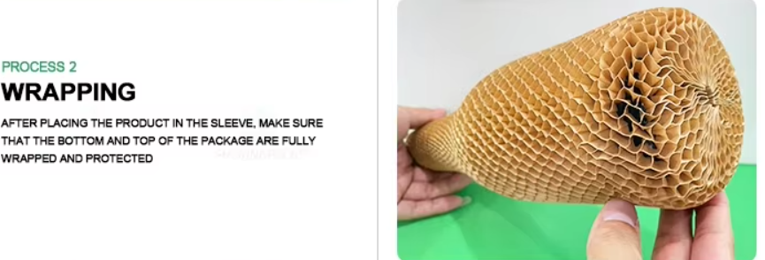 Recyclable Honeycomb Paper Sleeve Cylindrical Honeycomb Bottle Sleeve Customized