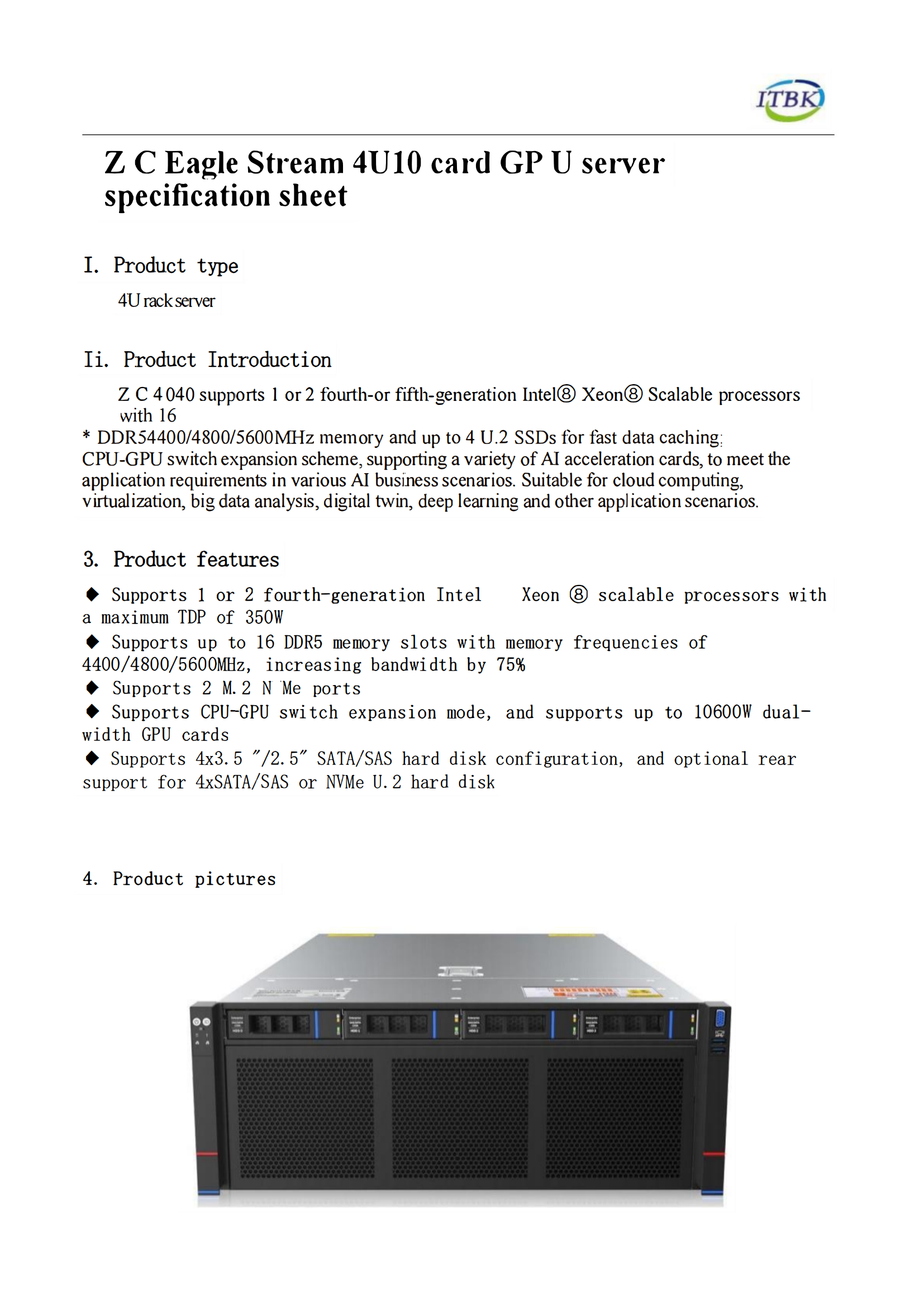 5.6GHz 4U Rack Server for Enterprise Workloads