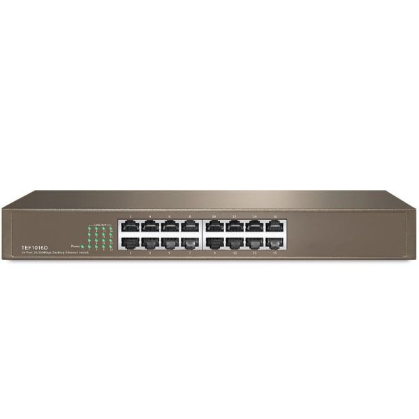 16-Port 100Mbps Fast Ethernet Desktop Rackmount TEF1016D Switch with 10/100Mbps Transmission Rate