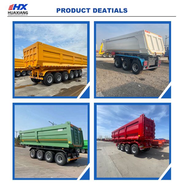 Customizable Capacity 20Cbm Two Axle Dump Tipping Trailer Mechanical Suspension