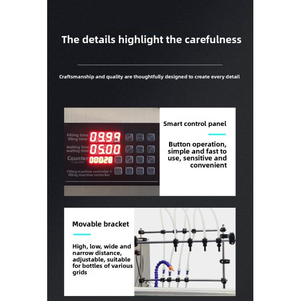Automatic Four-Head CNC Liquid Filling Machine PET for Small Scale Glass Fruit Juice Beverage Milk Bottles Small Filling