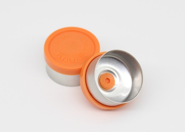 13mm Orange Pharmaceutical Injection Vial Caps With Pre-indentation