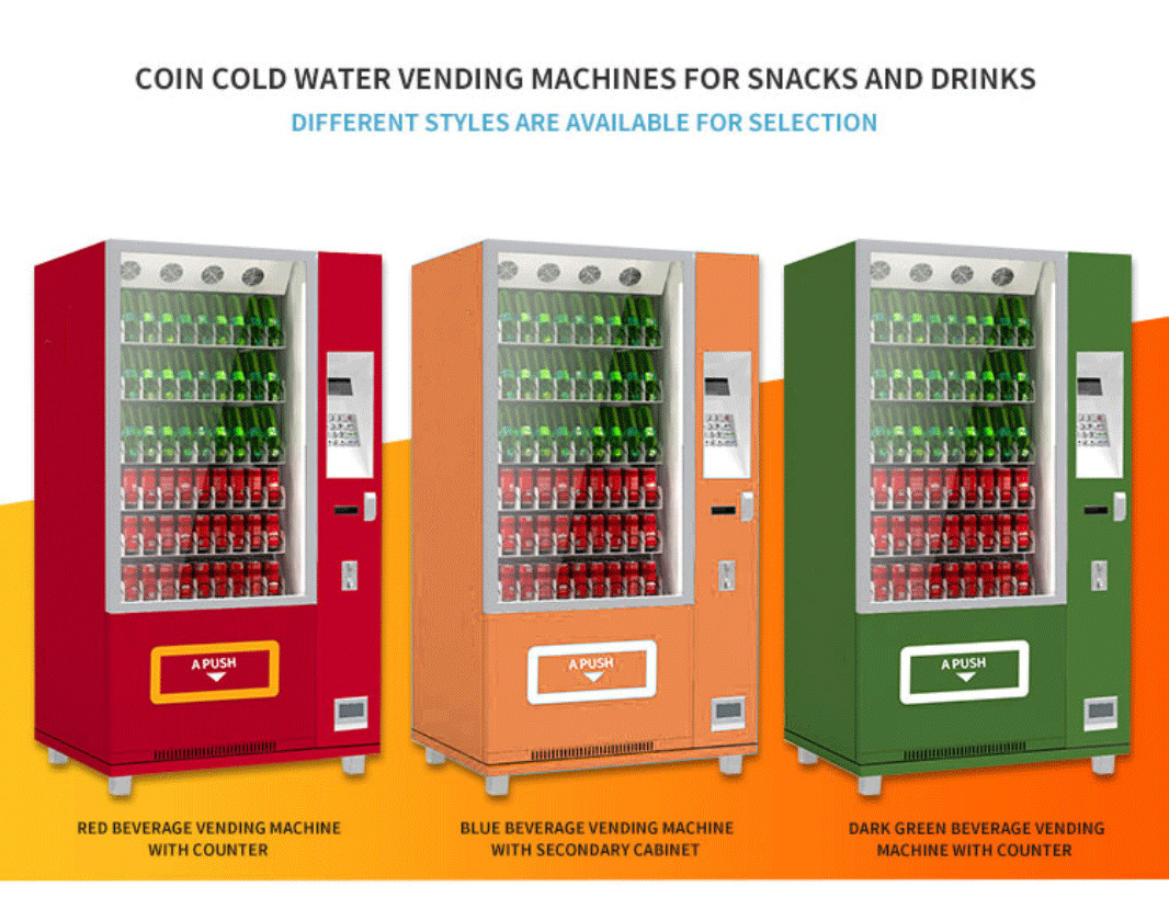 Metal Touchscreen Vending Machine Paper Money / Coin / Scan / Customize Payment System