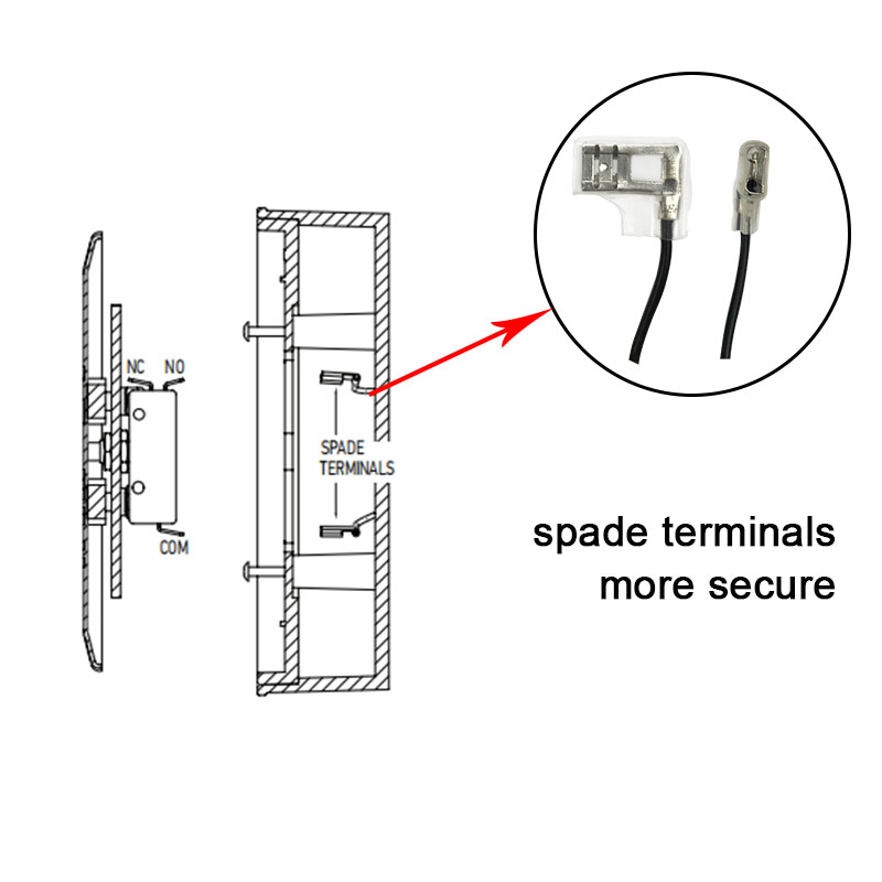 SS304 125VAC 12V 15x115x45mm Disabled Push Button