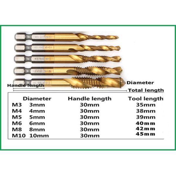 HSS Combination Drill And Tap Set For Machine With Fully Ground Process