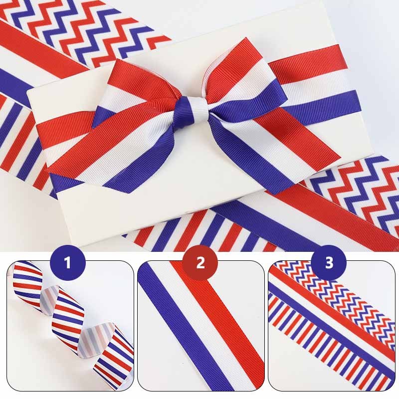 Ink Printed Polyester Grosgrain Ribbon By The Yard Customized Logo