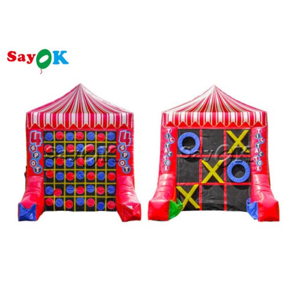 Inflatable Games For Adults 2x1.5x2.4m Portable 4 Spot Tic Tac Toe Inflatable Sport Games