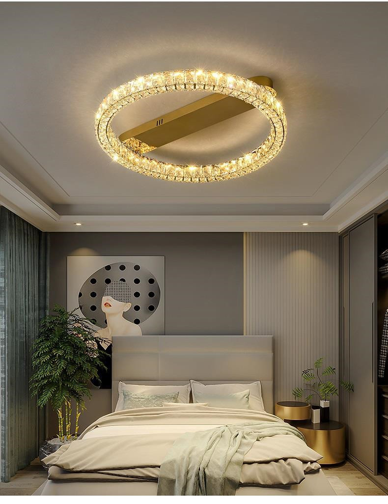 Luxury Ring Ceiling Lamp Modern Bedroom Living Room Crystal Ceiling Lamp(WH-CA-100)