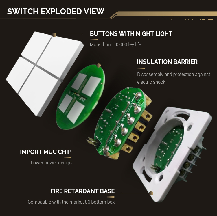 Wholesale Wireless Remote Control Light Wall Socket Home Tuya Zigbee Smart Switch