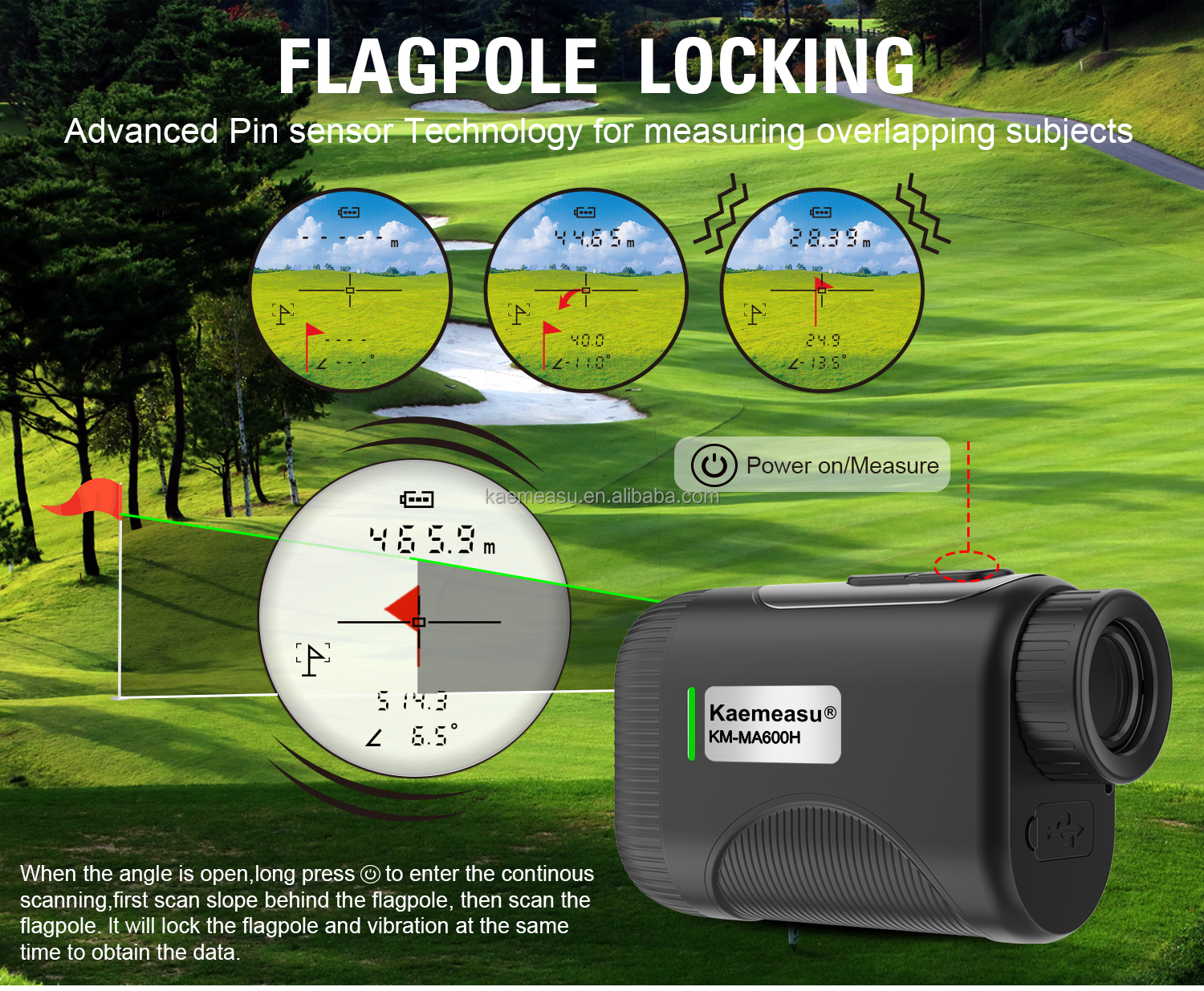 600m OEM Industrial Grade Golf Laser Rangefinder Slope Scope and Laser Distance Meter Telescope with Golf Slope Features