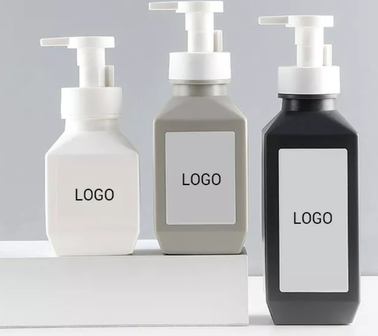 Hdpe Black White Grey Tinted Square Foam Pump Bottle 280Ml 400Ml 600Ml