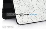 Glittery Floral Pattern Leather Case Cover With Built-in Stand For iPad 2 -