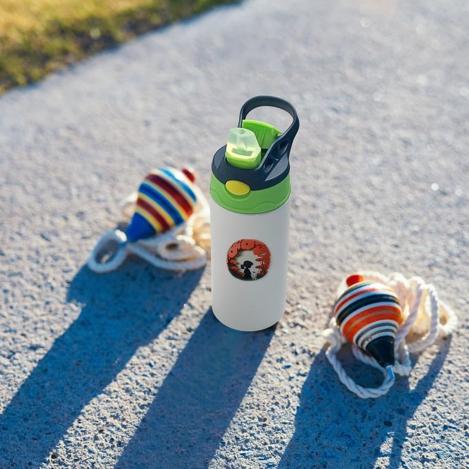 12oz Sublimation Blanks Sippy Cup Sublimation Tumblers For Kids Stainless Steel Insulated Toddler Water Bottle With Leak-Proof Straw Lid And Handle