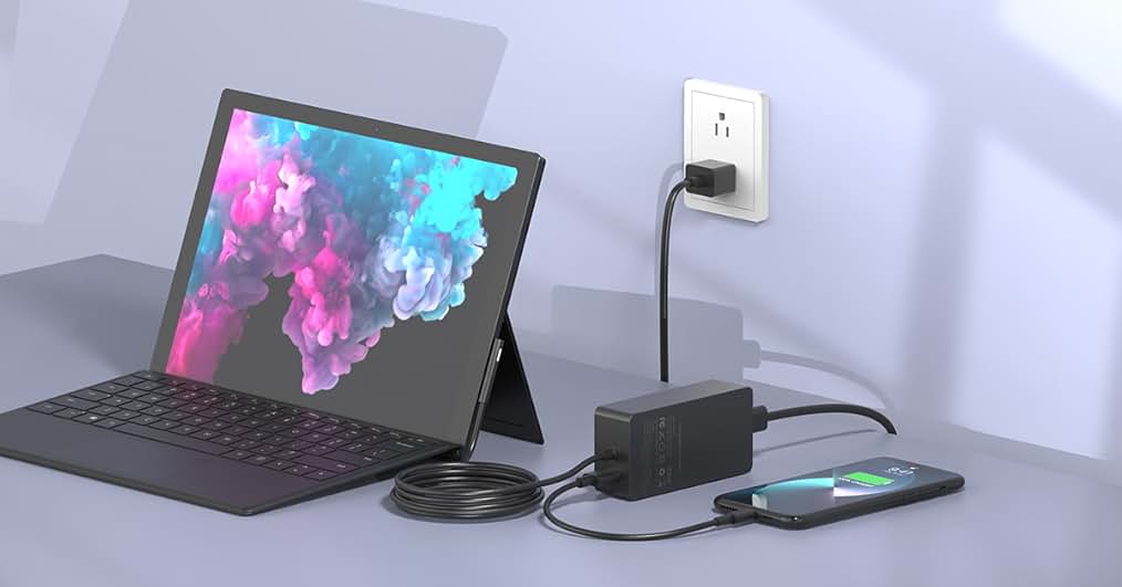 High Quality 65W 15V 4A AC Adapter Power Supply for Microsoft Surface Pro7 Book Laptop Charger QC3.0 PD3.0 Function Made ABS