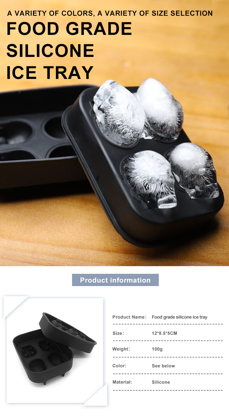 Flexible 3D Skull Silicone Ice Cube Mould For Beer