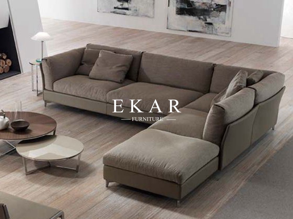 European Style Modern Leather Sectional L Shaped Sofa ZZ-T-33
