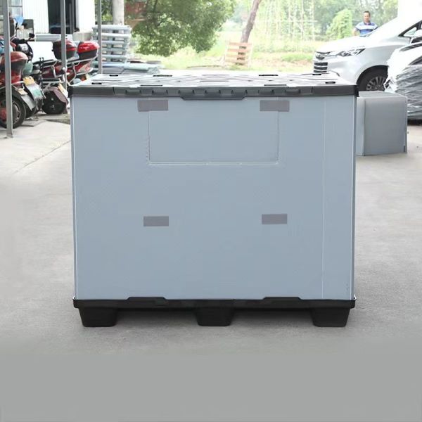 Recyclable Corrugated Foldable Plastic Storage Box PP Pallet Container Black