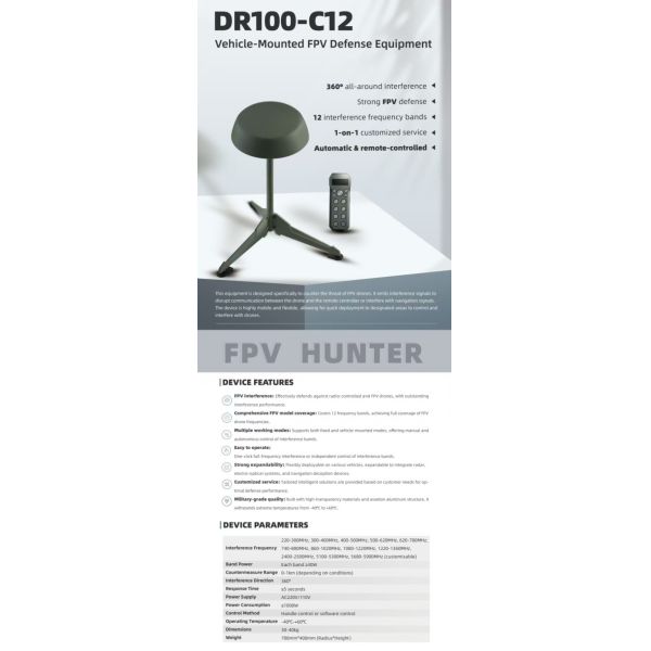 Long Range Anti Drone Jamming Signal On Vehicle Protection From FPV UAV