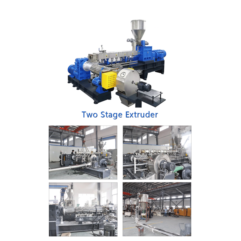 Plastic Raw Material Two Stage Extruder Pellet Granulator Making Machine