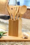 Professional Grade Bamboo Utensil Set Eco Friendly With Ergonomic Handle