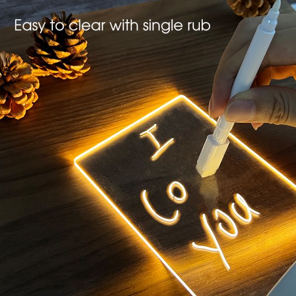 Children Girlfriend Creative Gift USB Led Night Message Board Light With Pen