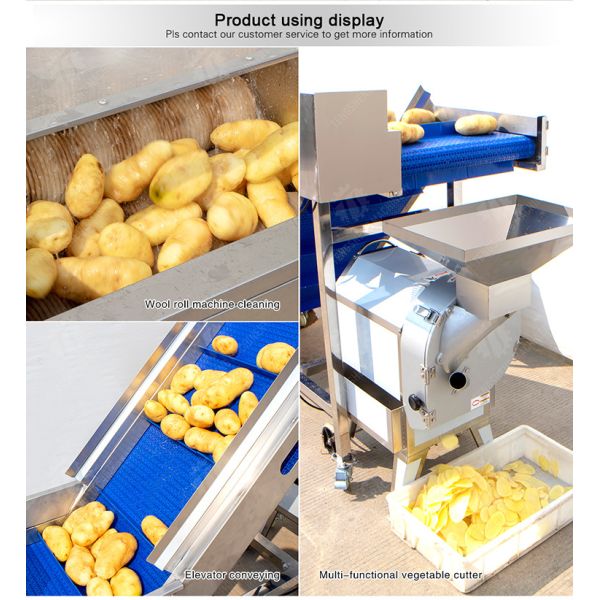 Roller washing and cutting production line Fruit Vegetable FOOD processing production Machine