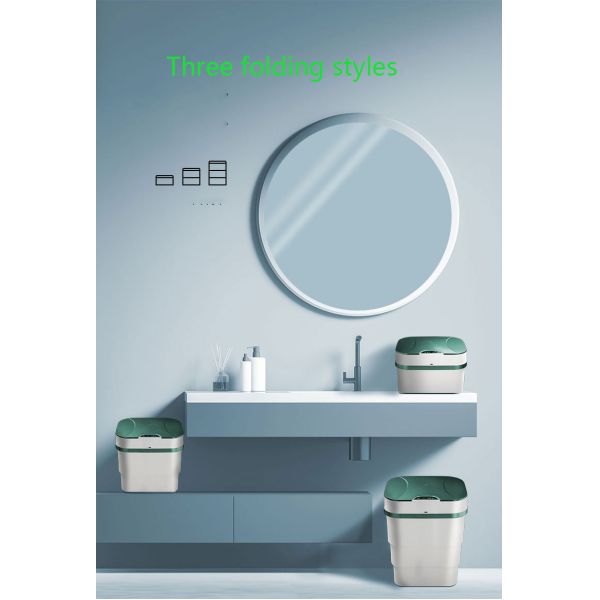 Car Smart USB Folding Bucket Garbage Can Portable Electric Paper Bucket with Cover Household Automatic Sensing Garbage Basket