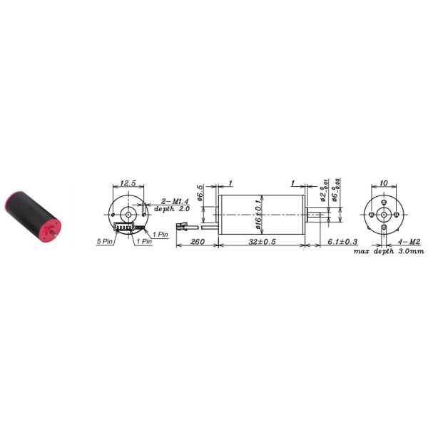 15000rpm Micro Coreless Dc Motor 18V 24V 12V 32mm Length ASSUN