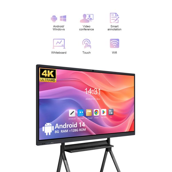 Whale Screen ODM 4K Android OPS 65 Inch Interactive Display Smart Board 75 Inch Touch Screen Monitor Interactive Whiteboard