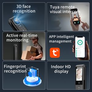 S959max Automatic Fingerprint 3D Face Recognition Door Lock with Tuya Active