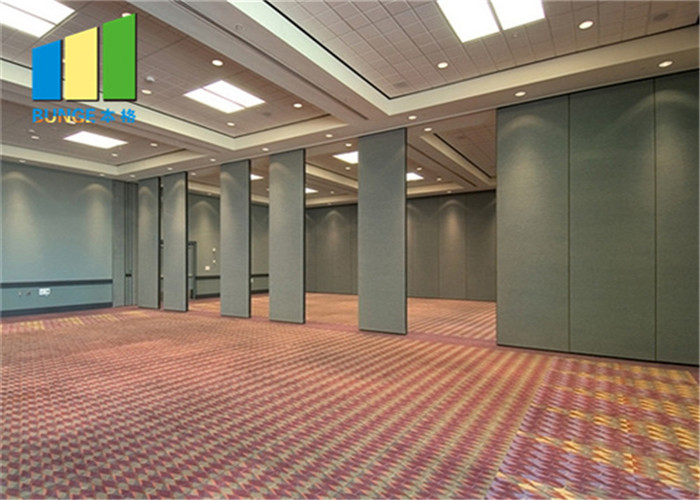 Office Sound Proof Partitions Movable Wood Finish Aluminum Frame For Wedding Hall