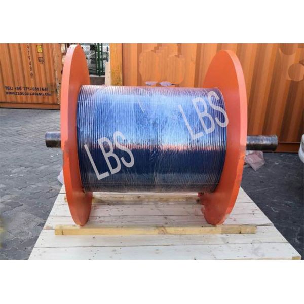 Big Wire Rope Winch Drum For Hoisting And Crane With Connection Shaft