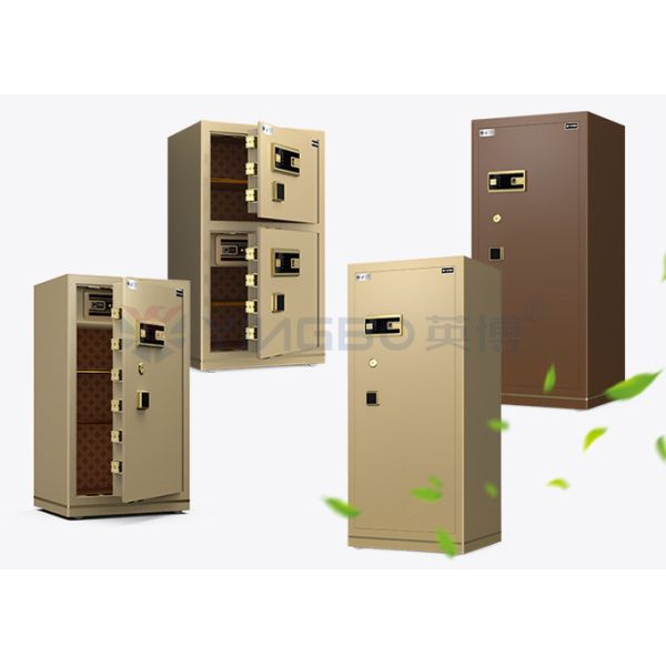Gold Solid Steel Fingerprint Lock Office Safe Box Dual Alarm YB/N7-150
