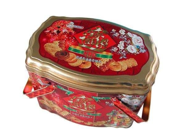 Quality 350g ISO9001 Gift Tin Cans Cookie Tin Storage Container for sale
