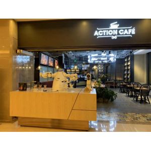 Double Arm Robot Coffee Machine RGB Beverage Cafe Robot Espresso