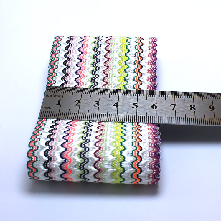 Concave-convex Wide 75mm Rainbow Ribbon For Underwear Waistband Jacquard Elastic Band