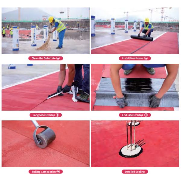 Bondsure® S-CLF II Pre Applied Waterproofing Membrane Super Tensile Strength CHINA RED