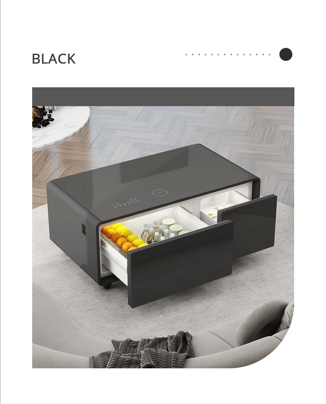 PRIMST Coffee Table Mini Bar with Multifunctional Storage and Intelligent Refrigerator