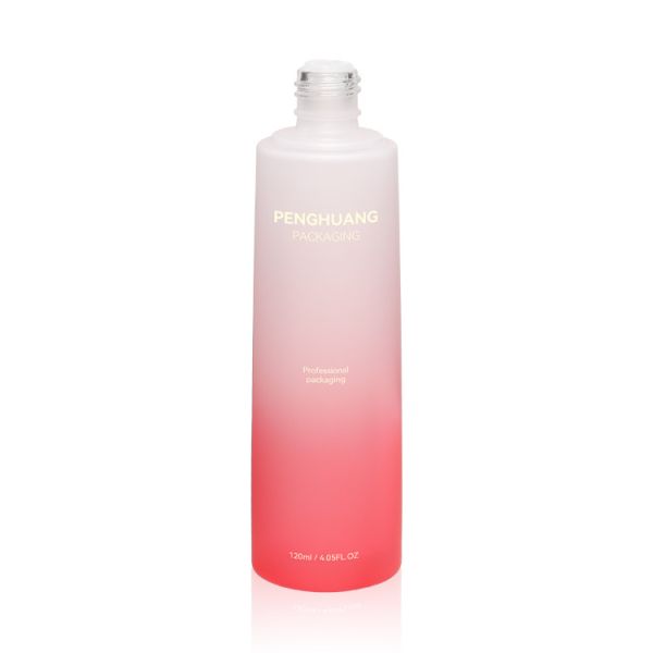 Customized Whitening Essence Lotion Glass Bottles 120ml Gradient Red