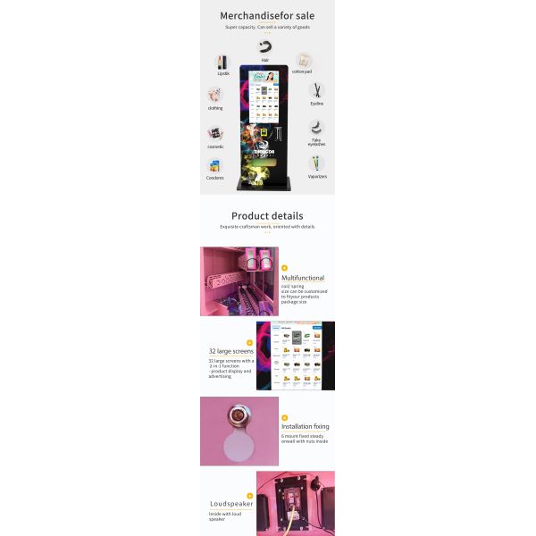 High-Tech Standing Mini Vending Machine for Electronic Liquids and Accessories with Payment System for Shopping Malls