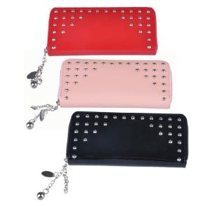 Quality 2012 latest fashion PU lady wallet with rivets G3639 for sale