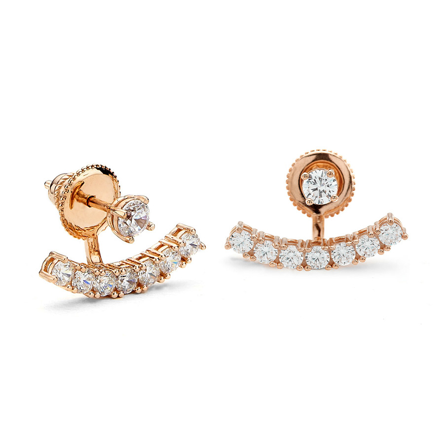 Trendy 925 Sterling Silver Earrings with Asymmetric Gold Plated Star and Moon for Ladies